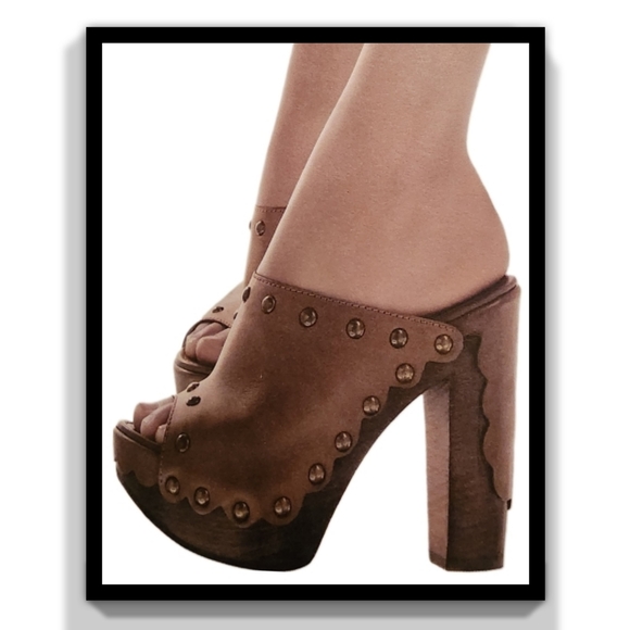 Stuart Weitzman Studded Peep-Toe Platform Clog - Picture 11 of 11